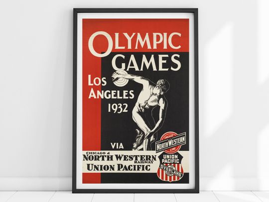 Los Angeles Print, 1932, Vintage Wall Art, Los Angeles Travel Poster, Los Angeles Poster, LA Print, Los Angeles Art, Olympics Poster,