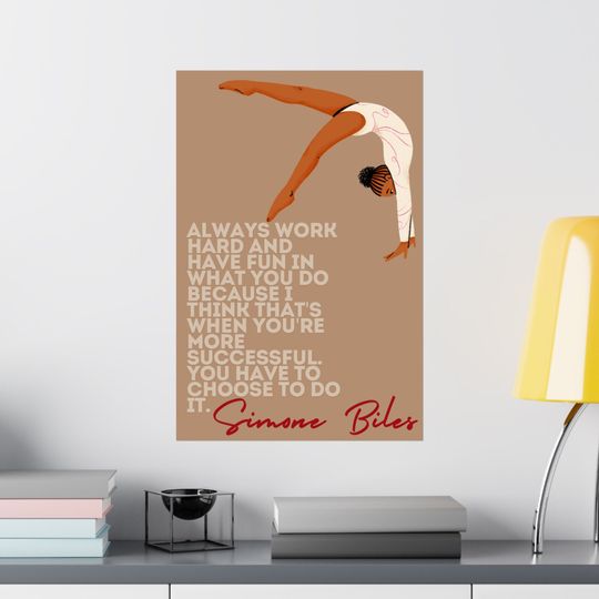 Classroom Posters, Vertical Posters for Teachers, Simone Biles Quote Poster, Posters for Middle School, Olympics, Black History Poster