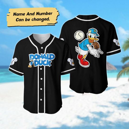 Personalized Donald Duck Baseball Jersey, Custom Donald Basketball Jersey Team, Magic Kingdom Shirt, Donald Duck Sport Jersey Shirt