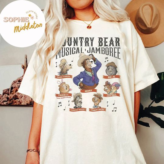 Vintage Disney Country Bear Jamboree Musical Characters Group Shirt, Disney Country Bear Poster Tee, Disneyland Family Vacation 2024 Trip