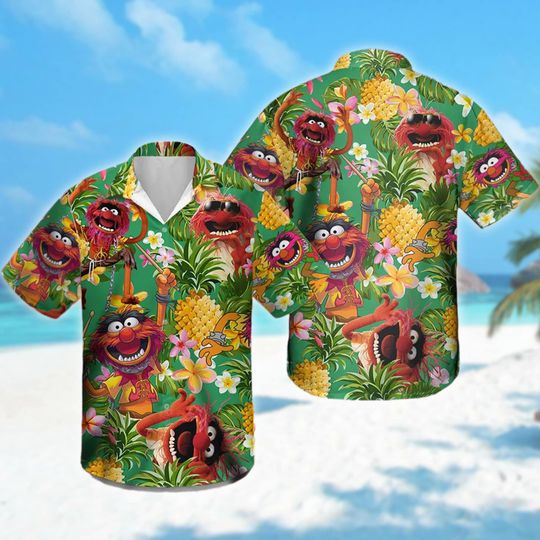 The Muppet Animal Hawaiian Shirt, Pineapple Tropical Hawaii Shirt
