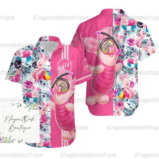Halloween Piglet Hawaiian Shirt, Pooh And Piglet Shirt, Winnie The Pooh Piglet Shirt