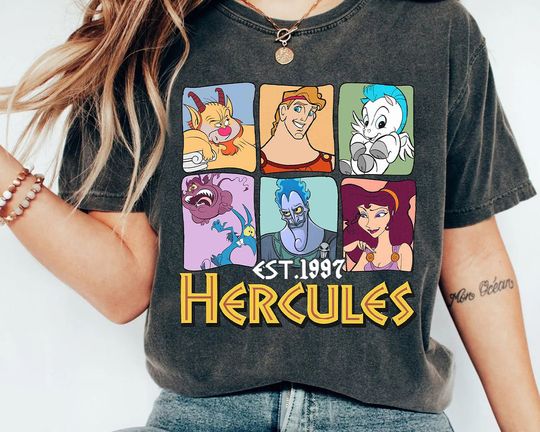 Vintage Disney Hercules Character Est 1997 Shirt, Disney Hercules Shirt, Megara Phil Hades Tee, Disneyland Family Vacation Holiday Gift