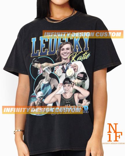Katie Ledecky T-shirt Swimming MVP Swimmer Merchandise Bootleg Vintage Classic Graphic Tee