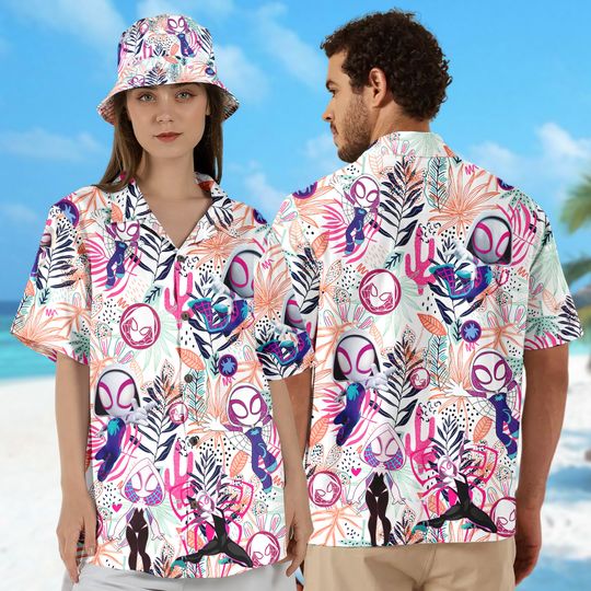 Spider Gwen Hawaiian Shirt, Spidey And Her Amazing Friends Family Button Up Shirt