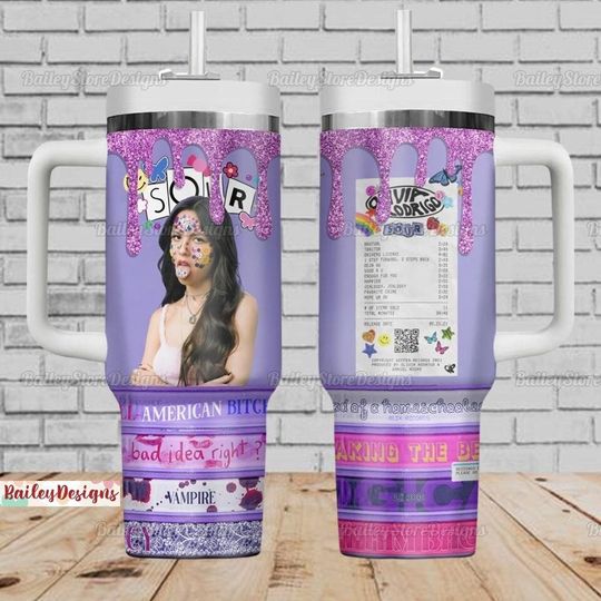 Olivia Rodrigo Tumbler 40Oz, Olivia Rodrigo Guts World Tour 2024 Tumbler, Olivia Rodrigo Tumbler Cup, Olivia Rodrigo Tumbler