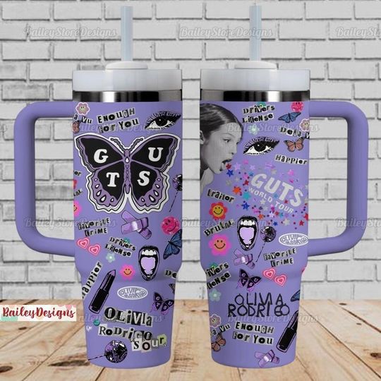 Olivia Rodrigo Tumbler 40Oz, Olivia Rodrigo Tumbler Cup, Guts World Tour Tumbler, Guts Tour 2024 Tumbler, Olivia Rodrigo Fans Gift