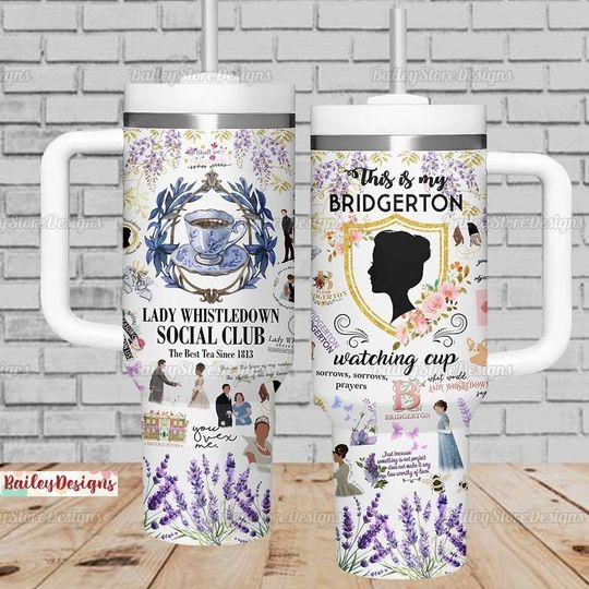 Spill The Tea Lady Whistledow Tumbler, Bridgerton Tumbler 40oz, Lady Whistledowns Steel Tumbler, Daphne Bridgerton Stainless Tumbler