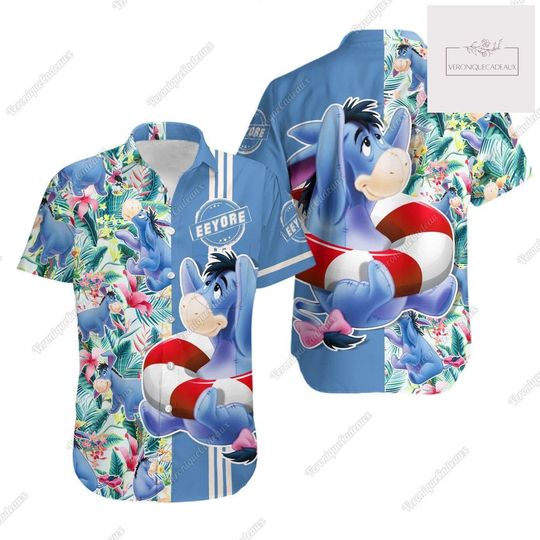 Disney Eeyore Button Shirt, Eeyore Hawaiian Shirt, Cute Eeyore Shirt