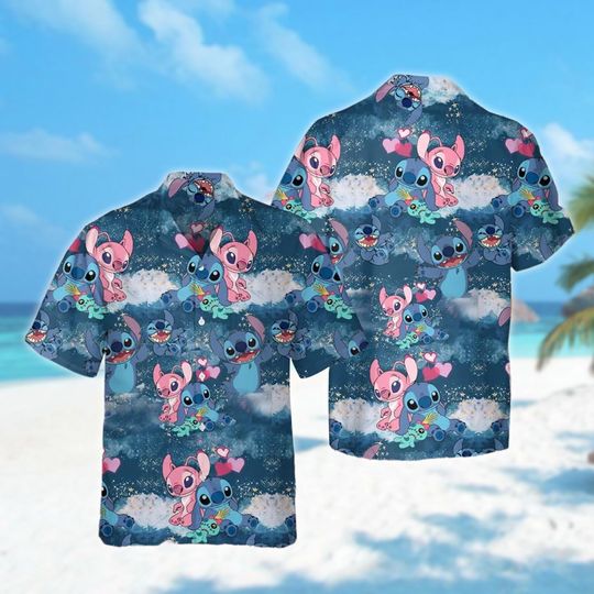 Angel Stitch Summer Trip Hawaii Shirt, Angel Stitch All Over Print Button Up