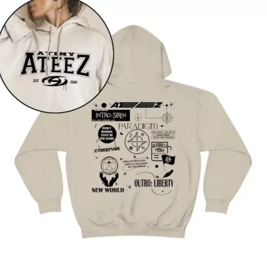 Kpop ATEEZ 2024 WORLD TOUR Unisex Hoodie Graphic Design Gifts For Fans