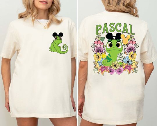 Disney Pascal with Mickey Balloon Shirt, Pascal Floral Rapunzel Family Shirt, The Magic Kingdom T-shirt, Disneyland Family Vacation Tee