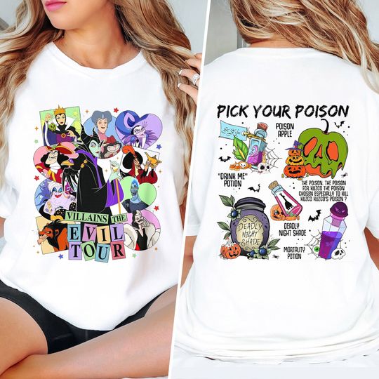 Villains Pick Your Poison Shirt, Magic Kingdom Villains Shirt For Women Trip, Birthday Evil Group Tee, Villains Witches Halloween Shirt