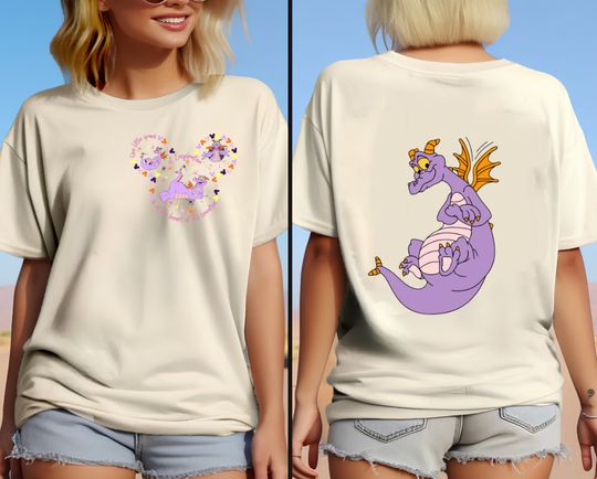 Two-Sided Disney Figment Epcot Castle Shirt, Purple Dragon T-Shirt, Epcot Flower Festival Shirt,Disneyland Family Vacation Shirts
