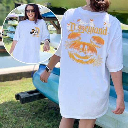 Retro Disneyland Halloween 2 Side Shirt, Disneyworld 2 Side Halloween Shirt, Halloween Matching Shirt, Spooky Season Shirt, Disney Trip Tee