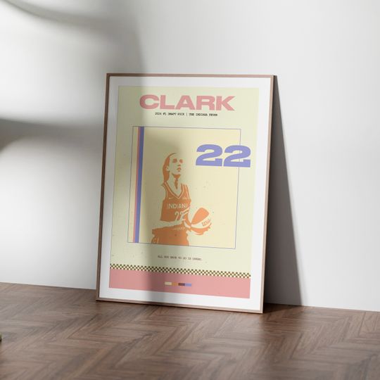 Caitlin Clark Poster, Indiana Fever, WNBA Poster, Sports Poster, Mid Century Modern, WNBA Fans, Basketball Gift, Girls Bedroom Poster
