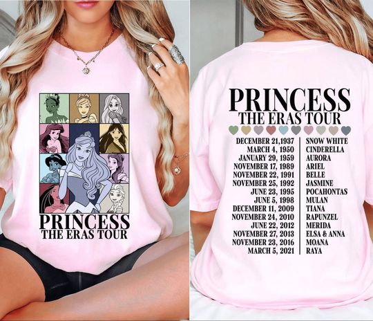 Aurora Princess Eras Tour Shirt, Disney Princess Tour Tee, Disney Princess Characters Shirt, Disney Girl Trip Shirt,Disneyland Shirt