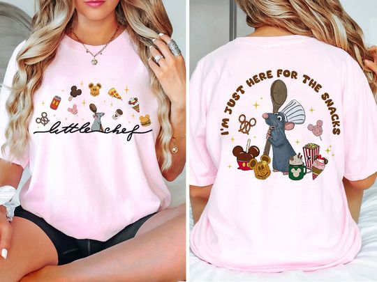 Disney Little Chef Remy Shirt, Disney Ratatouille Shirt, Just Here For The Snacks, Pixar Ratatouille Tee, Remy Gusteau's Shirt