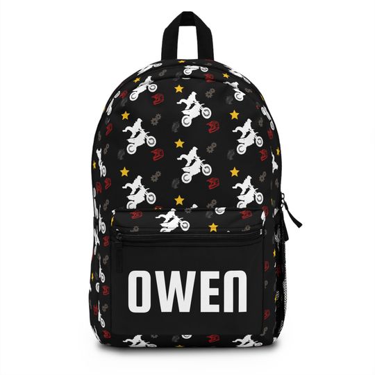 Personalized Dirt Bike Bag, Custom Motocross Backpack, Customizable Motorsports Bags, School Backpacks