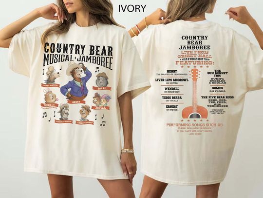 Vintage Disney Country Bear Jamboree Musical Characters Group Shirt, Disney Country Bear Poster Tee, Disneyland Family Vacation 2024 Trip