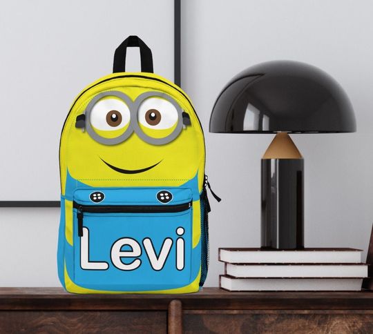 Personalized Despicable Me Minion Backpack - Custom Name Kids Back to School Bag