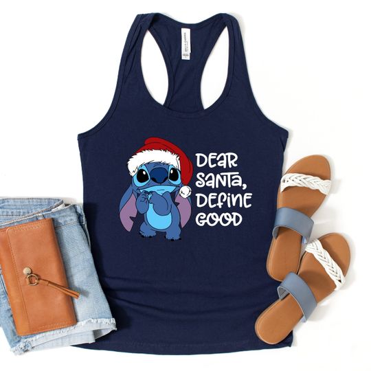 Dear Santa Define Good Stitch Tank Top, Disney Christmas Tank Top, Mickey's Christmas Party Tank Top