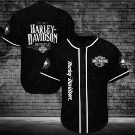 Haarleyy Davidson Motorcycles Black Baseball Jersey 3D S-5XL Limited Edition