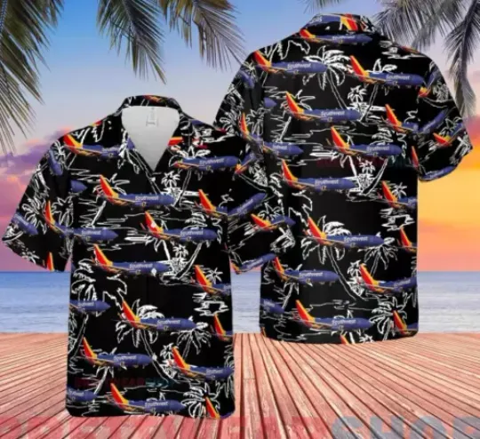 Southwest Airlines Boeing 737-7H4 Hawaiian Shirt Unisex S-5Xl