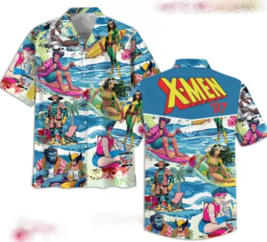 X-Men ’97 On The Beach Hawaiian Shirt, Gift For Fans Short Sleeves
