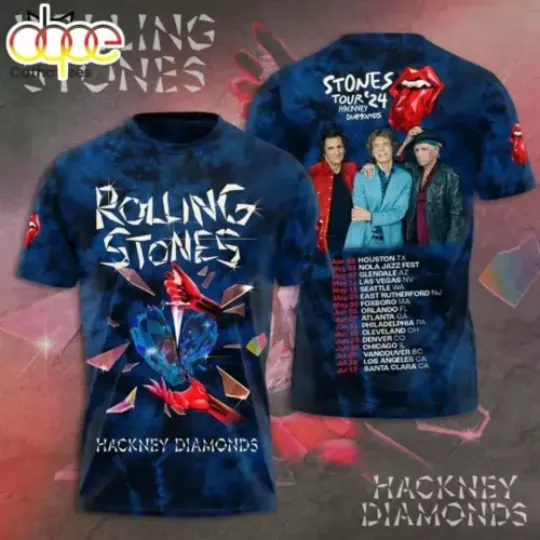 The Rolling Stones Hackney Diamonds Tour 2024 3D T-Shirt