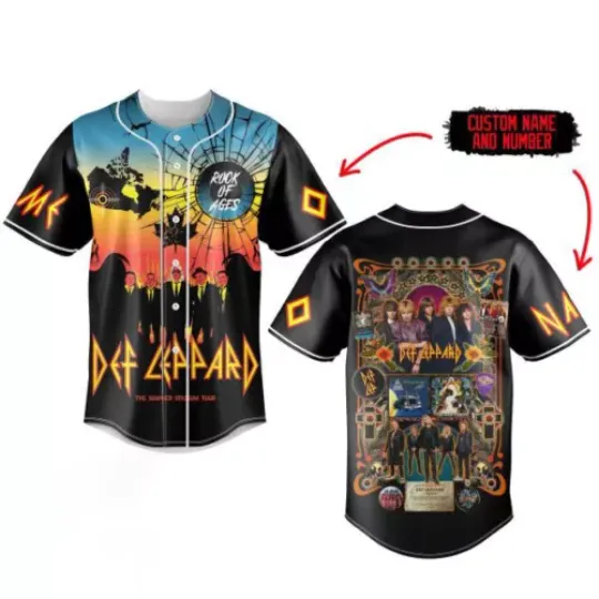 Def Leppard Summer Tour 2024 Personalized Baseball Jersey