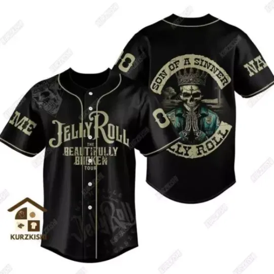 Personalized Jelly Roll Jersey, Jelly Roll Baseball Shirt, Jelly Roll Tour 2024