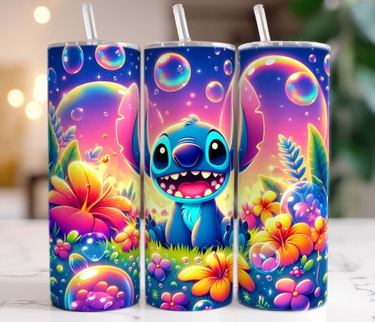 Vintage Stitch Lilo Summer Tumbler Wrap, Vintage Stitch Tumbler, Beach Tumbler