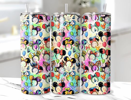 Cartoon Princess, Mouse, Duck / Magic Kingdom Tumbler Design Sublimation