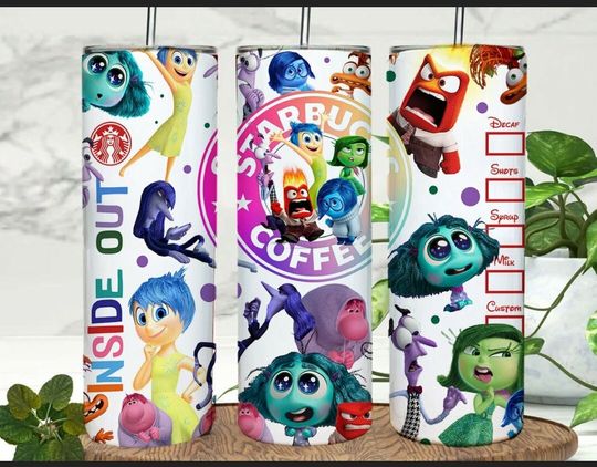 Inside Out Tumbler 20oz, Inside Out Starbucks Tumbler, Disney Tumbler
