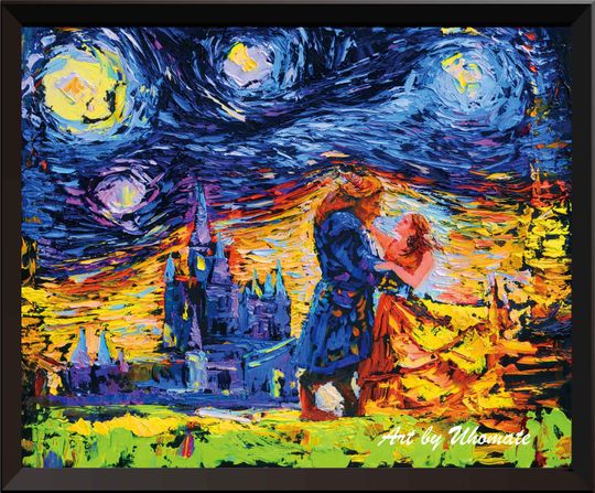 Vincent Van Gogh Starry Night Posters Beauty and The Beast Beauty Beast Inspired Canvas Wall Art Nursery Decor Wall Decor