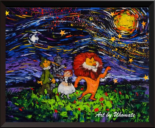 Vincent Van Gogh Starry Night Posters The Wizard of Oz Canvas Wall Art Print Wedding Gift Nursery Decor Wall Decor Room Decor