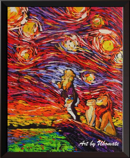 Vincent Van Gogh Starry Night Posters The Lion King Simba Canvas Wedding Gift Anniversary Gift Wall Art Nursery Decor Wall Decor