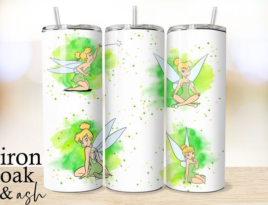Tinkerbell Tumbler PNG, Green Fairy, Character Tumbler