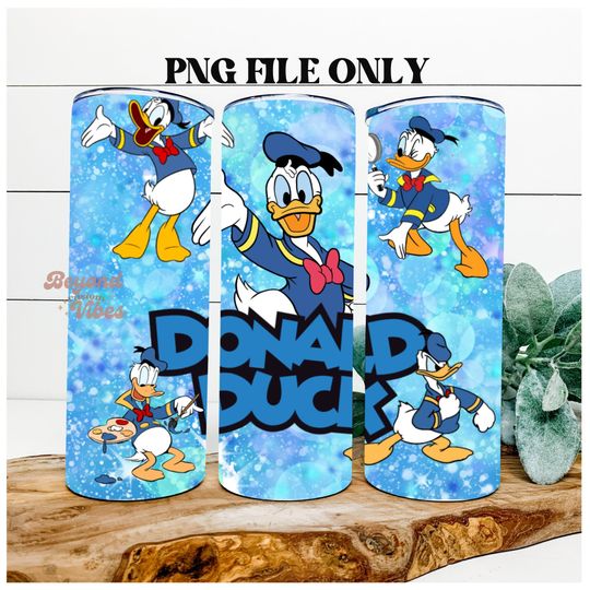 Donald Duck, Tumbler Wrap PNG, Mickey and Friends Inspired Tumblers
