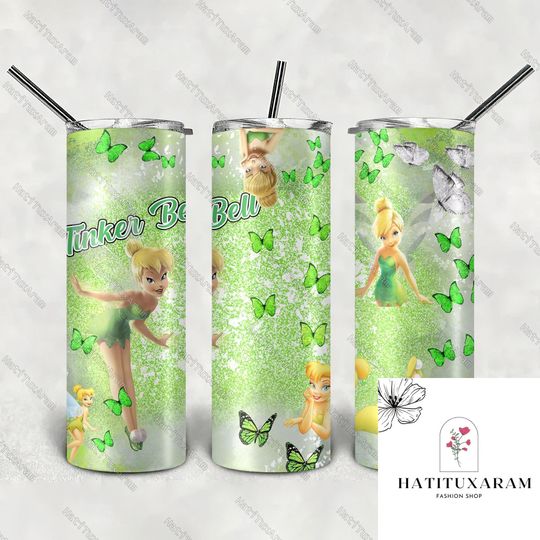 Tinkerbell Tumbler, Tinkerbell Skinny Tumbler, Tinker Bell Fairy Tumbler