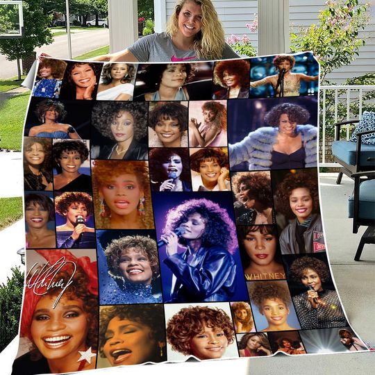Whitney Houston Celebrity Montage Fleece Blanket