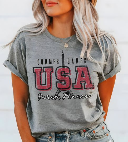 Summer games 2024 USA shirt, Paris summer games tee, Paris USA T-shirt, USA Eiffel tower tee, United States fan tee, 2024 Paris France shirt