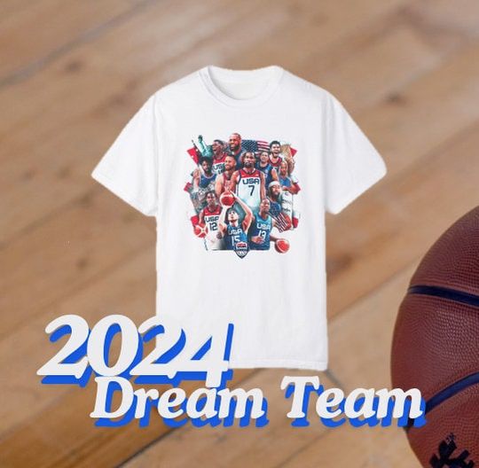 2024 Dream Team Shirt - 2024 US Men's Basketball Shirt, Paris Olympics, Team USA Basketball Merch - Devin Booker, Lebron James and more!