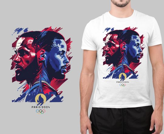 American Olympic basketball team tshirt, Olympics, Men's Basketball, Paris 2024, Hoops, Gold, Olympics 2024