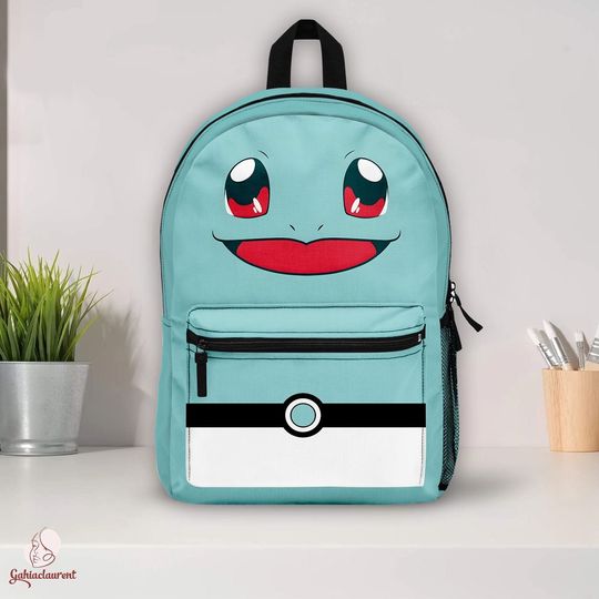 Squirtle School Backpack | Squirtle Backpack | Anime School Bag | Pocket Monsters Backpack | PKM Backpack | Kids School Backpack
