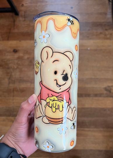 Winnie the Pooh Tumbler| Disney Tumbler| 20 OZ Skinny Tumbler| Honey Tumbler