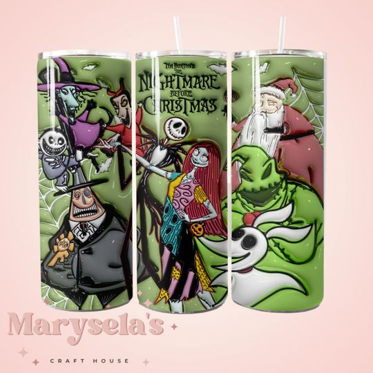 Nightmare Before Christmas 20oz Tumbler, Halloween Tumblers, Disney Tumblers
