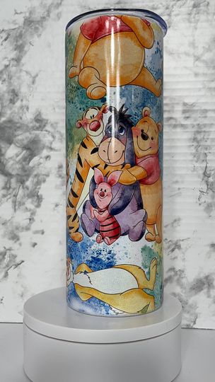 Winnie the Pooh sublimation tumbler| 20oz Winnie the Pooh cup| 20oz skinny tumbler