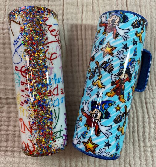 Fabric | Disney Fabric | Epoxy Tumbler | Sorcerer Mickey | Character Signatures